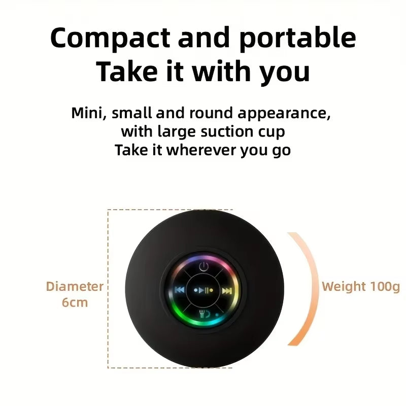 Ultimate Waterproof Wireless LED Bluetooth Speaker with Powerful Suction Cup - Perfect for Outdoor Adventures!
